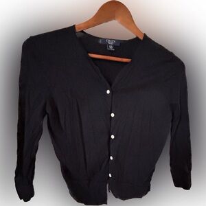 CHAPS Navy Cardigan, Petite Small